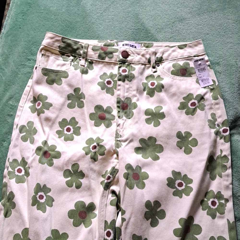RSQ by Tillys Straight Leg Flower Jeans size 29
